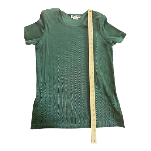 Vintage Softwear by Mark Singer Green Shoulder Pad Top Made in USA Size M - Picture 7 of 10